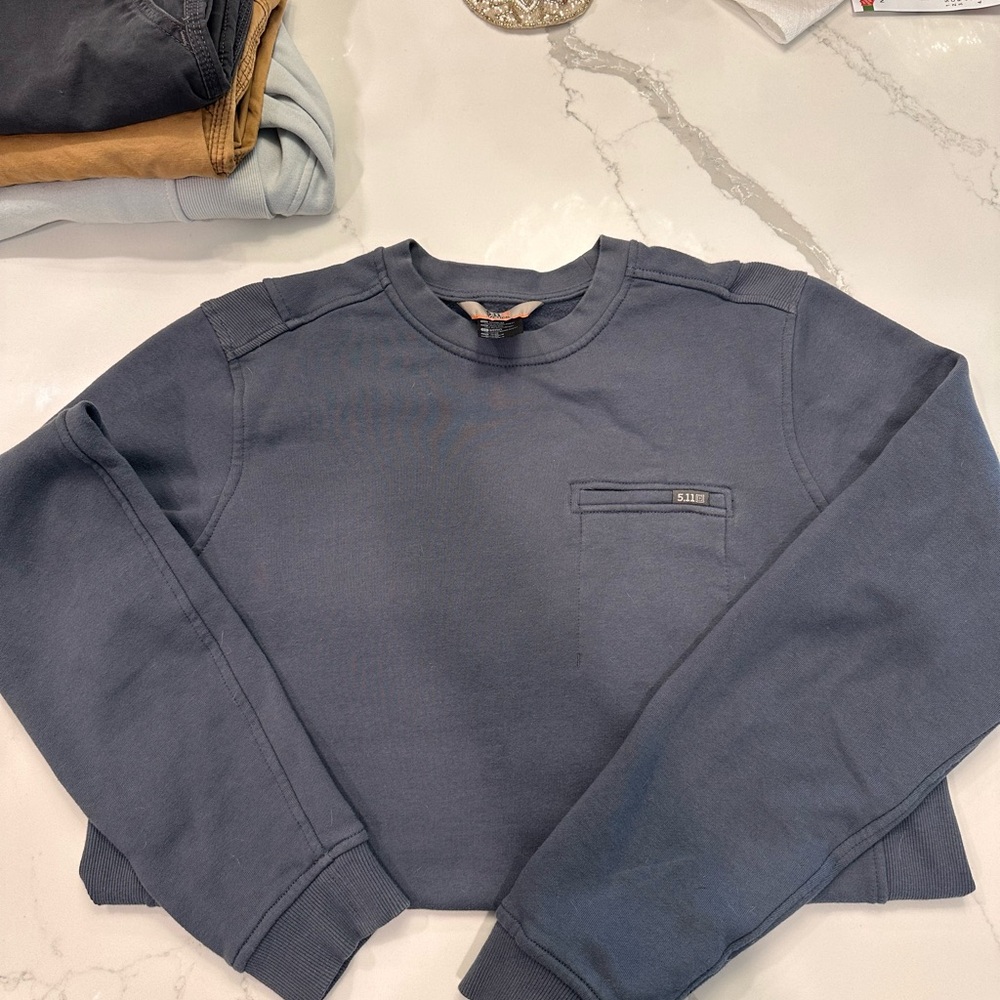 (2) pack bundle 5.11 tac sweatshirts. One blue and one slate